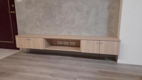 夏裕豪 - 台北 吳公館 系統櫃 新增修改  : 離地 電視櫃