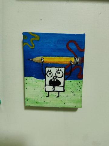 插畫_Adam - 手繪壓克力_小白