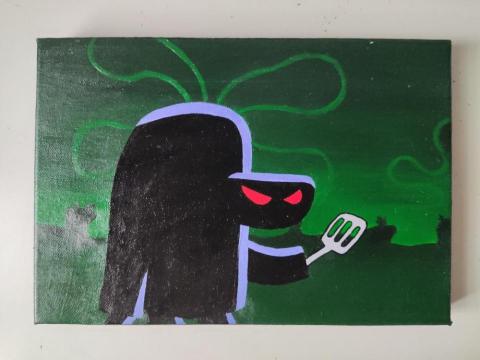 插畫_Adam - 手繪壓克力_夜光閃亮亮復仇鬼