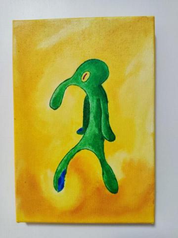 插畫_Adam - 手繪壓克力_光頭亮光光