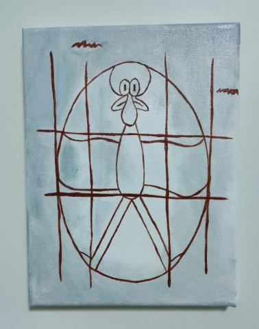 插畫_Adam - 手繪壓克力_完美比例章魚哥