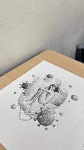 藍咪 - 疫情插畫設計