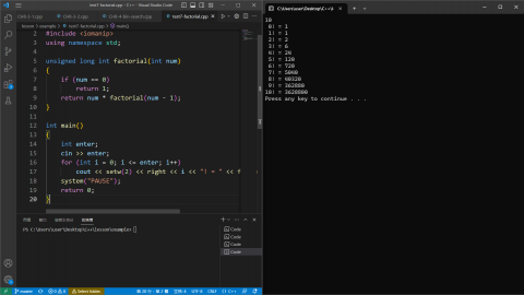 張政偉 - 此為計算階層，利用function做出遞迴效果