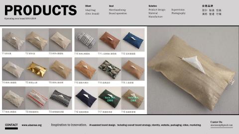 科學設計 - 【品牌實作經驗】
曾經營自有品牌8年，經驗範圍包括【商品設計、材料、製造、包裝、攝影、客服、海內外電商】等，因此對品牌總體策略有扎實的經驗、正確的觀念。
