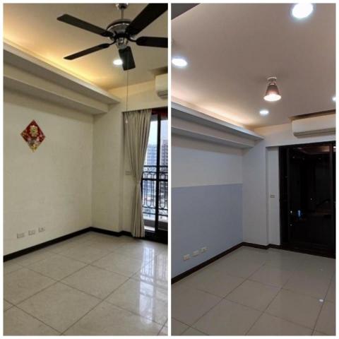 AURA HOME REPAIR STUDIO - 全室白色刷新、電視牆跳色、老式吊扇燈改北歐小吊燈 AURA HOME REPAIR STUDIO - 全室白色刷新、電視牆跳色、老式吊扇燈改北歐小吊燈