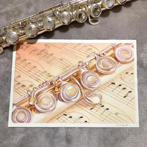 carrie0416 - 水彩 長笛