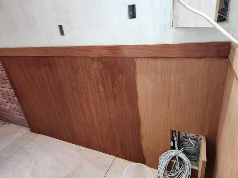 林瑞昌 - 木質貼皮平光做二度底漆/板子長碰水久了也比較不會腐爛