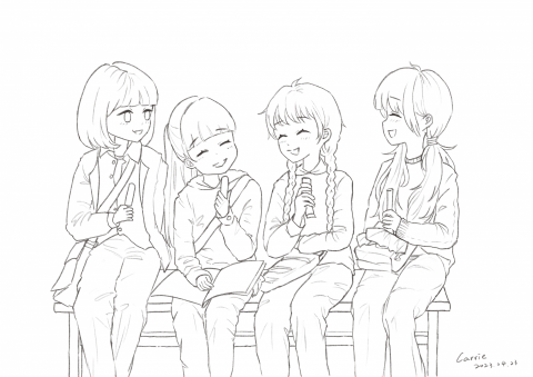 carrie0416 - 練習作品 日劇重啟人生上色前線稿
