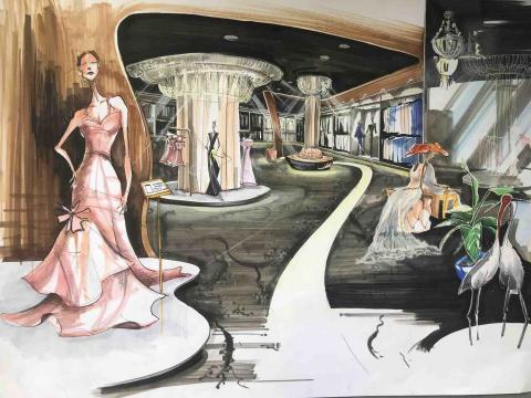 林義翔 - 麥克筆室內表現-婚紗店