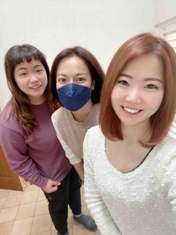 巧遇幸福半永久翲霧眉眼唇妝容 - 三個人的眉毛都是Kelly的作品