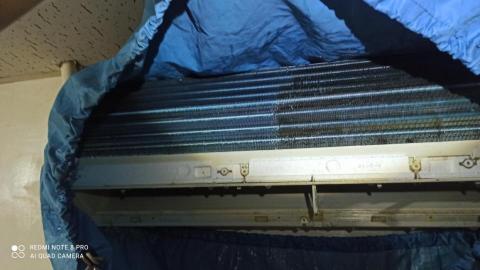 林家慶冷氣洗衣機保養水電工程 - 清洗中