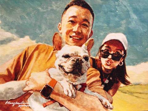黃錫鈞 - 寵物人物肖像畫委託