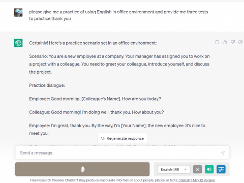 Eric 說英語 - 利用 Voice Control for ChatGPT 可輕鬆打造自我練習的聽、說、讀、寫環境。
重要的關鍵是
1. 選擇適合自己程度的英語練習環境
2. 練習時有正確的模仿口音及美式用句
3. 有教練隨時糾正 Eric 說英語 - 利用 Voice Control for ChatGPT 可輕鬆打造自我練習的聽、說、讀、寫環境。
重要的關鍵是
1. 選擇適合自己程度的英語練習環境
2. 練習時有正確的模仿口音及美式用句
3. 有教練隨時糾正
