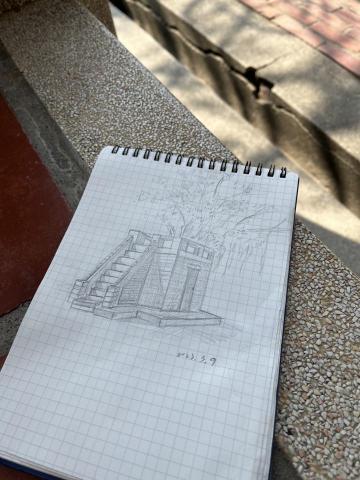 黃品璇 - 在安平古堡進行寫生