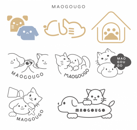 羅莞清 - 此為寵物用品店的LOGO設計，希望以活潑、可愛的形象呈現。