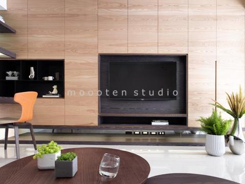 許書銘/ 匠達人室內裝修工程行 - 天然鋼刷木皮電視櫃 許書銘/ 匠達人室內裝修工程行 - 天然鋼刷木皮電視櫃