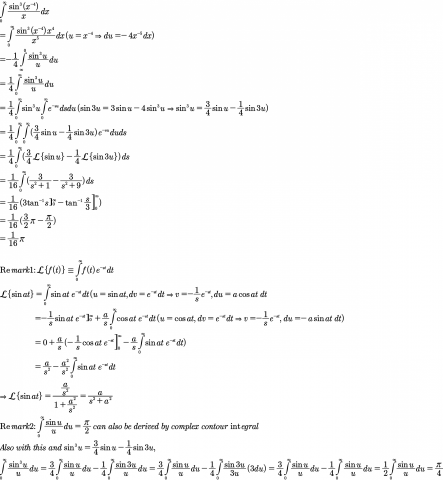 陳仁荃 - 結合Laplace Transform解積分題
同時分享一些相關的概念