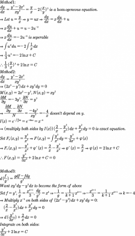 陳仁荃 - 一階微分方程，提供3種解題方向