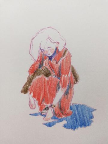 蒲晴 - 手繪色鉛筆肖像