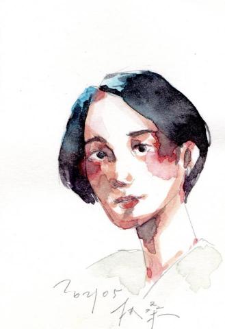 蒲晴 - 手繪水彩肖像