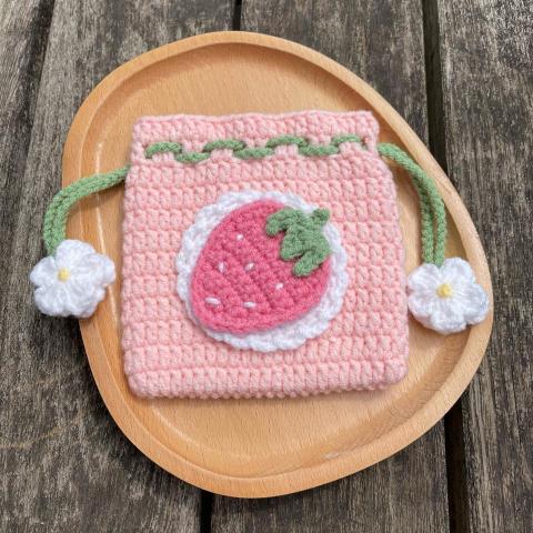 floraknit_studio - 草莓束口袋