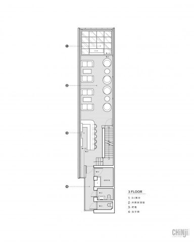 CHiNji interior design 沁記室內設計 - 空間丈量規劃 ｜裝潢工程
商業空間設計 : 酒吧Bar 
說明 : 3F平面配置規劃