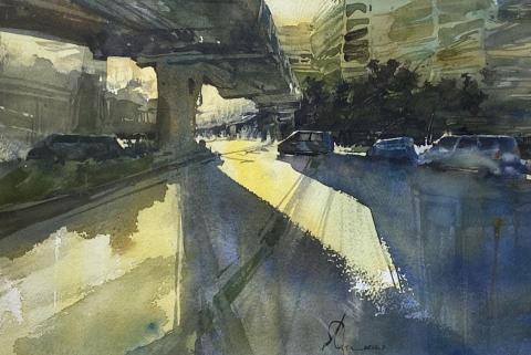 陳韋辰 - 【個人創作】 水彩城市街景