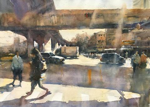 陳韋辰 - 【個人創作】 水彩城市街景