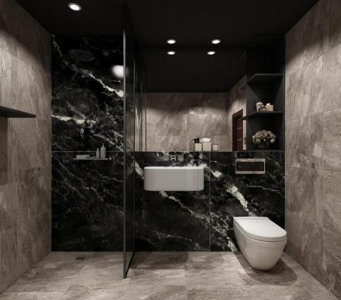 詩人空間 - 現代簡約浴廁3D渲染圖