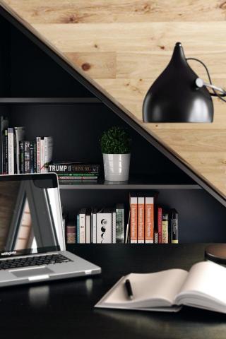 詩人空間 - 木作閣樓室內3D渲染圖