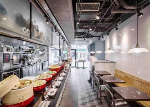 以修空間設計 - 美式工業風餐廳設計-自助吧座位區 以修空間設計 - 美式工業風餐廳設計-自助吧座位區