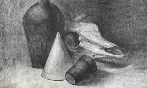 郭金燕 - 炭筆靜物素描