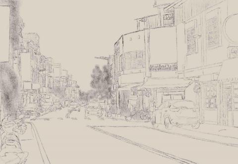 鯉魚Liyu - 風景線稿