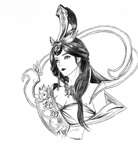 鯉魚Liyu - 人物素描
原圖：倩女幽魂遊戲網站-角色介紹-女方士