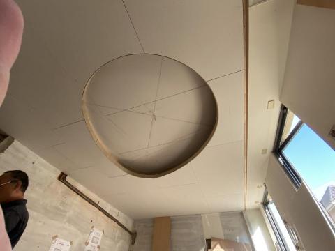 昀馨空間設計 - 豐原-透天，兒子房造型天花板、木工櫃體