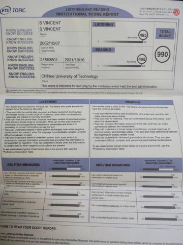 石偉福 - 多益證照 我大二第一學期才轉學到輔仁大學所以這裡還是學大一原校名
