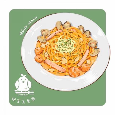 史以凡 - 食物插畫:海鮮義大利麵 史以凡 - 食物插畫:海鮮義大利麵