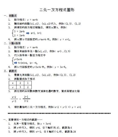 林家緯 - 數學自編講義-二元一次方程式