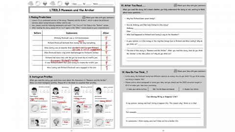 陳旻靖 - 自編學習單 
根據課文內容，結合108課綱素養導向。
融合閱讀技巧（如Predicting）與真實生活情境（融入Instagram貼文），提升學生學習興趣與增強學生英語文素養。