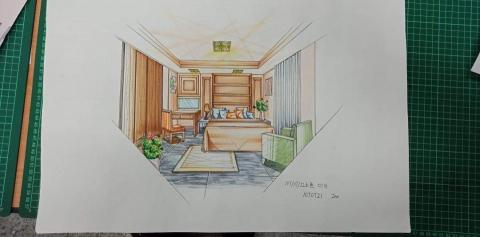 林鈺珊 - 麥克筆/1點透視圖