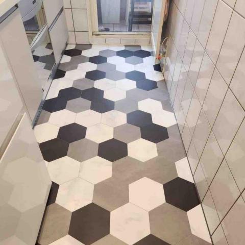 雅居室內裝潢設計 - 石塑地板拼花設計