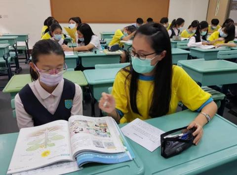 葉子瑄 - 教導國中學妹生物