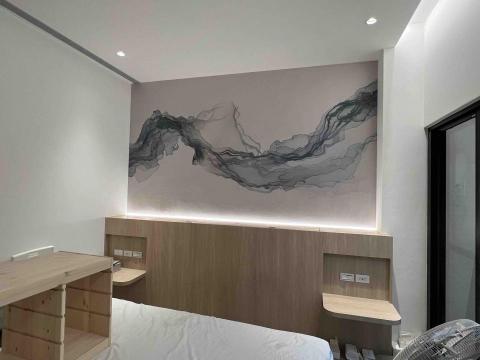 以修空間設計 - 床頭彩繪壁布牆設計 以修空間設計 - 床頭彩繪壁布牆設計