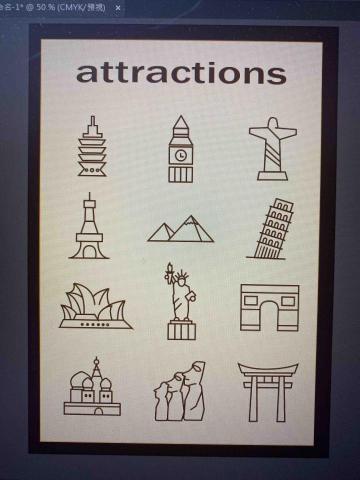 詹棅權Eric - 設計作品-世界知名景點icon 