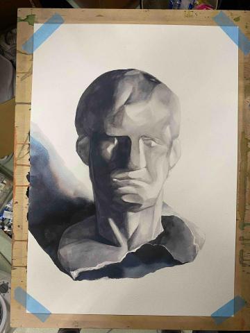 詹棅權Eric - 素描-單色水彩石膏