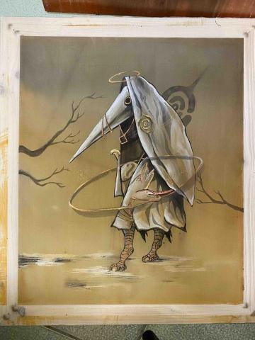 詹棅權Eric - 膠彩創作-天使獸神