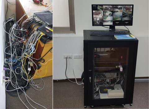 百手資訊 - 架設機櫃、設備移機、整線，施工前後比較