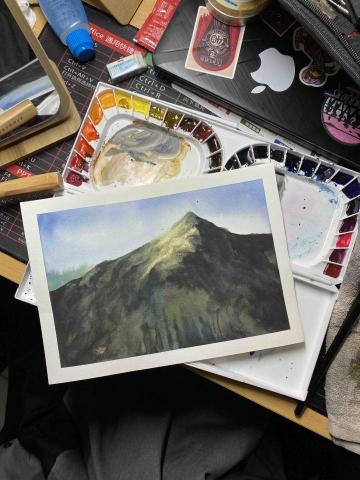 詹棅權Eric - 水彩作品-山嶺