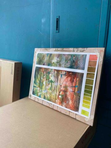 詹棅權Eric - 水彩 實驗性作品-紅綠的交織