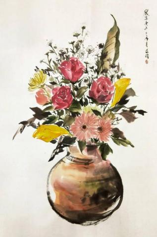 林筠 - 水墨寫生（靜物花卉）